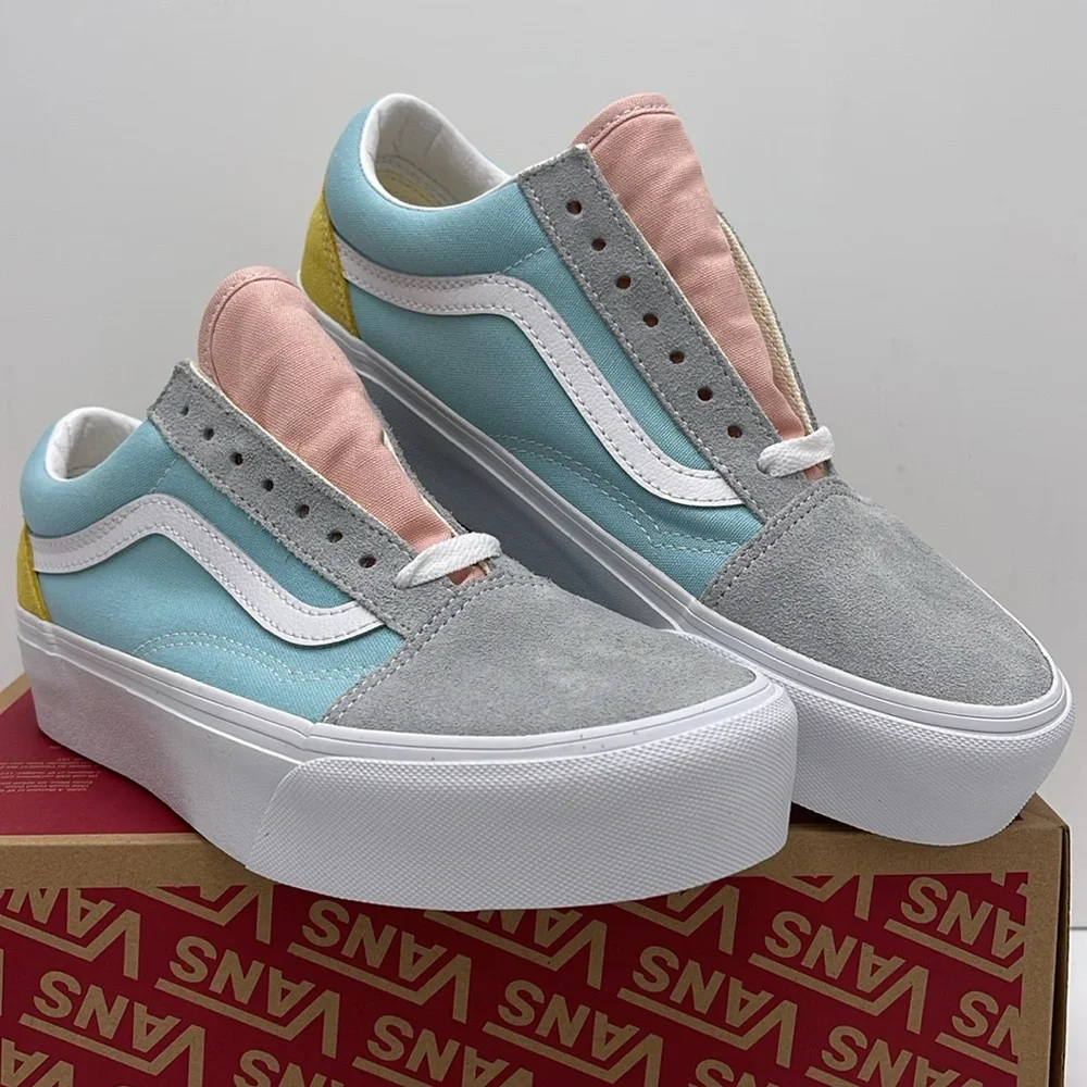 Vans WMNS Old Skool Platform (Color Block) Pastel/True VN0A5KRG80J Platforms